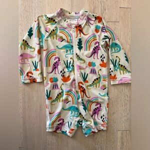 Hanna Andersson One Piece Rashguard Gender Neutral Dino and Rainbow; 6-12m/ 70cm